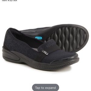 Bzees Nugget Womens Slip On Wedge Loafers Sneakers Shoes Flats Size 7.5 M Black